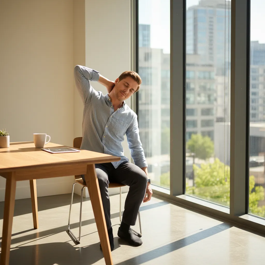 Étirements de bureau : prévenir la douleur au cou.
